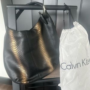 Calvin Klein GORGEOUS snakeskin leather Hobo bag. Used maybe three times.